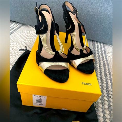 fendi black gold shoes